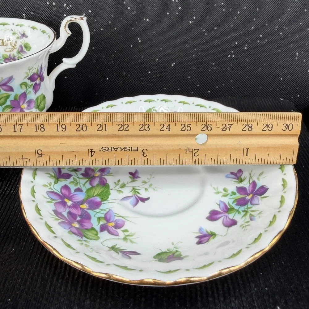 Royal Albert February Violets Flower of the Month Teacup and Saucer Set England